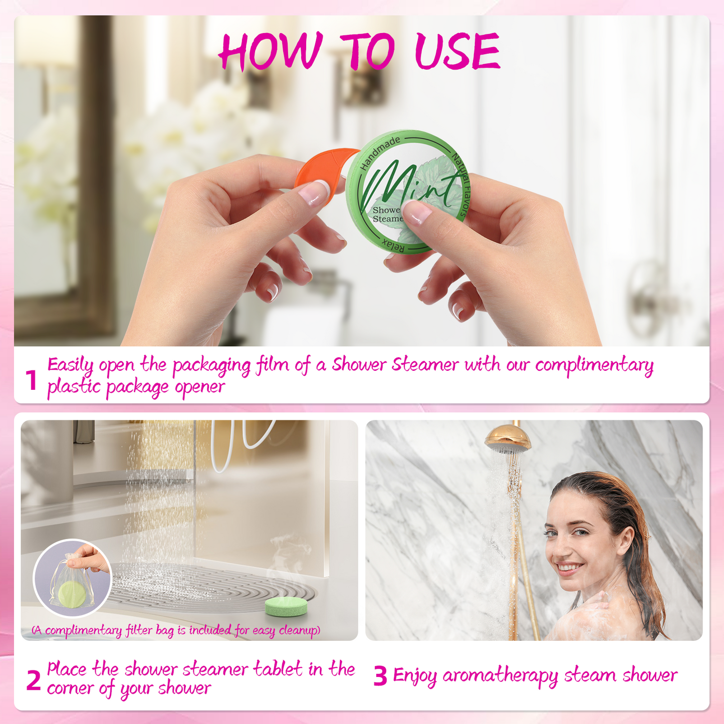 Shower Steamers Aromatherapy 8 Pack - Gifts for Women, Shower Bombs with Essential Oils, Self Care and Stress Relief Stocking Stuffers, Relaxation Birthday Gifts for Women and Men. Pastel Flow Style