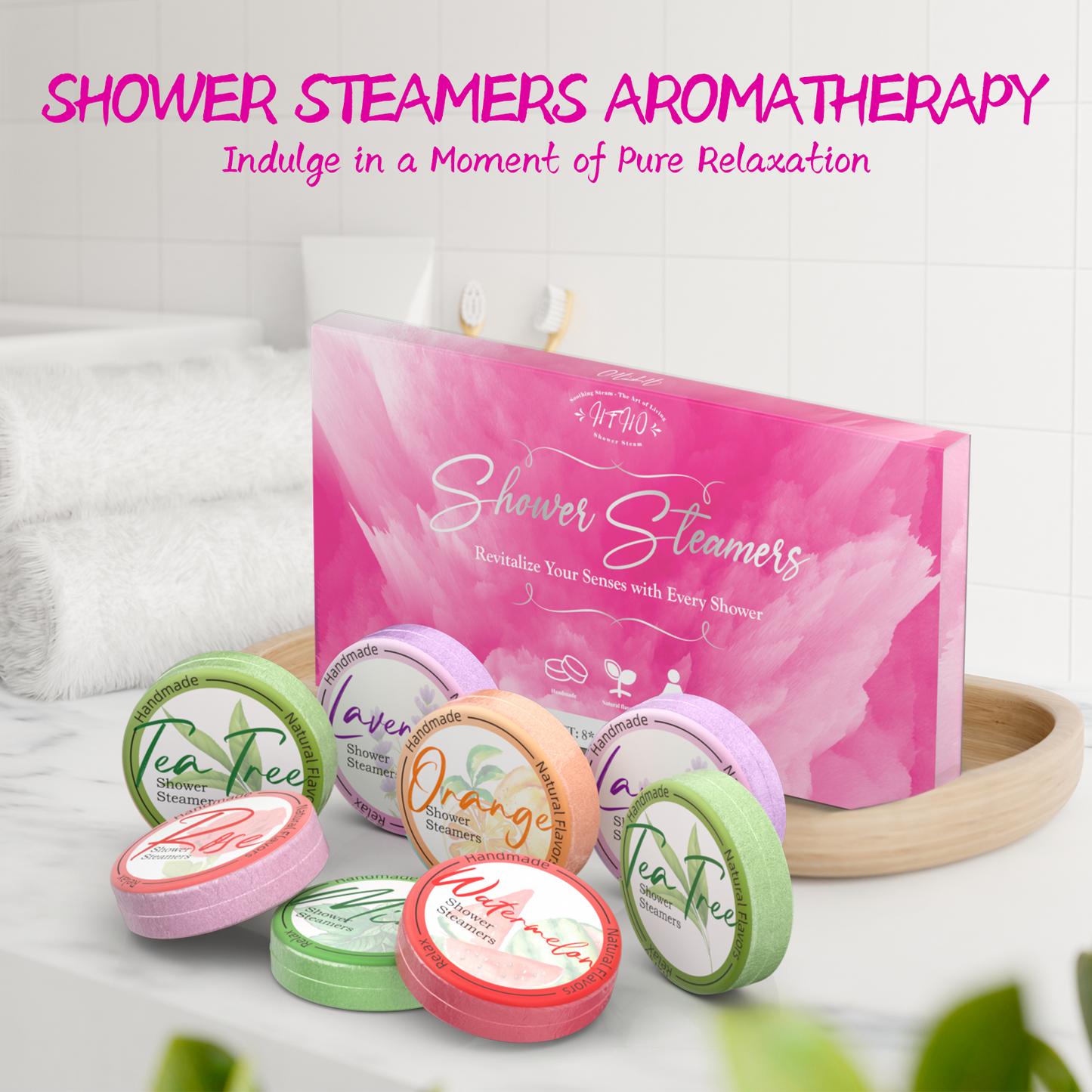 Shower Steamers Aromatherapy 8 Pack - Gifts for Women, Shower Bombs with Essential Oils, Self Care and Stress Relief Stocking Stuffers, Relaxation Birthday Gifts for Women and Men. Pastel Flow Style